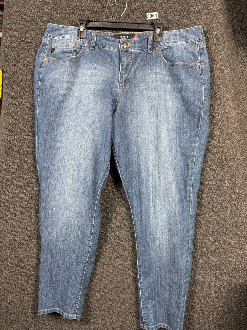 Torrid Skinny Jeans Womens Size 24R Blue Denim High Premium Stretch High Rise